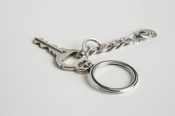 Obraz premium Silver key ring alone