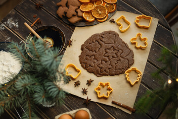 Ingredients for Christmas gingerbreads.