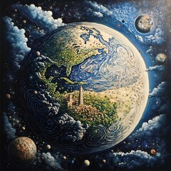 earth with space for text