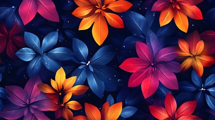 Obraz premium Cartoon-style illustration of a snowflake seamless pattern