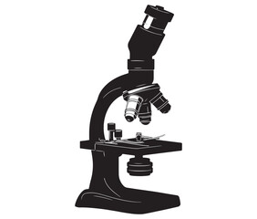 Microscope icon silhouette vector