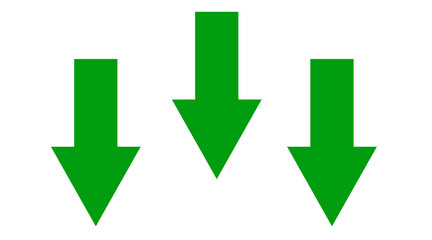 Green one arrow icon, Green color arrow indicator Symbol