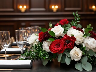 Obraz premium Elegant catering service exemplifying precise etiquette and impeccable serving at a formal event.