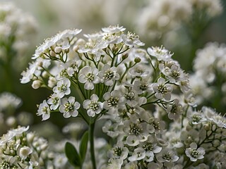 Beautiful and charming white baby's breath flowers photographed inside the house