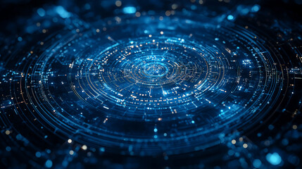 A detailed blueprint-style visual representing the structure and interconnected layers of a large language model.  Generative AI