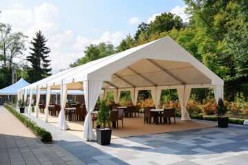White event party tent for temporary use