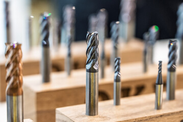 End mills for machining on numerical machines. Flat square solid carbide endmill tools. The cutting...