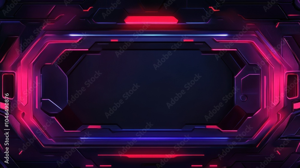 Poster background technology cyber gaming interface screen element template wallpaper ai generated image