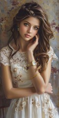 Naklejka premium Elegant expression of a girl with understated beauty