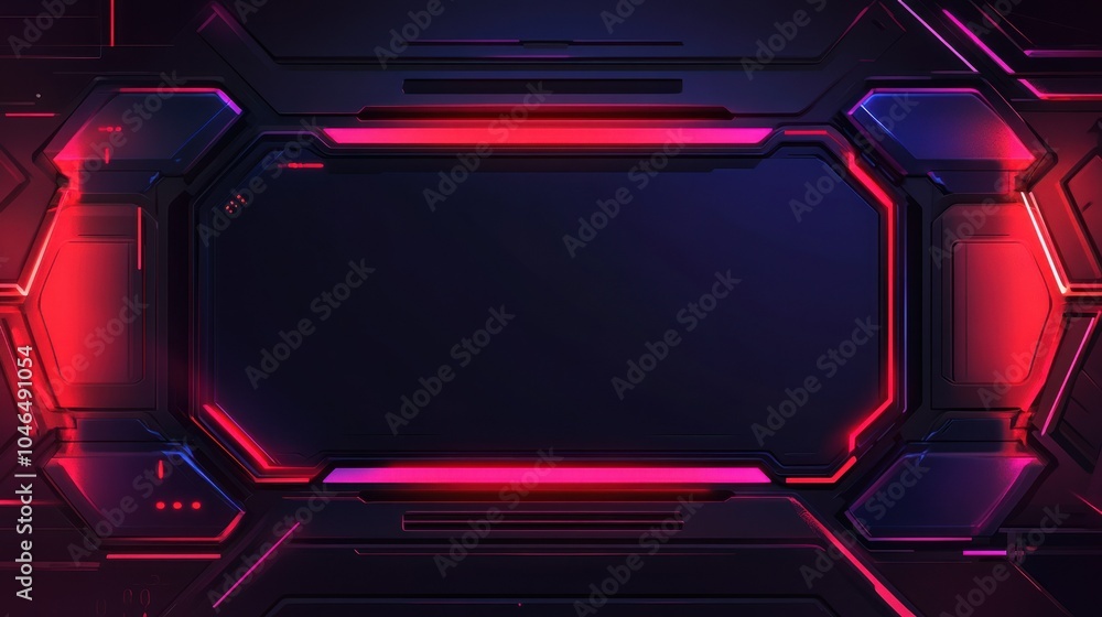 Poster background technology cyber gaming interface screen element template wallpaper ai generated image
