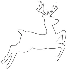 Elk silhouette animal black and white vector antlers mammal lines
