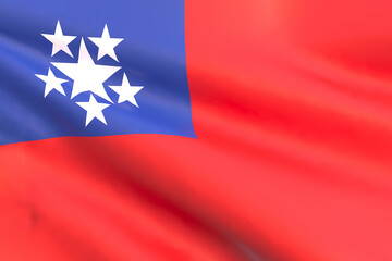 3D render - Burma flag waving in the wind