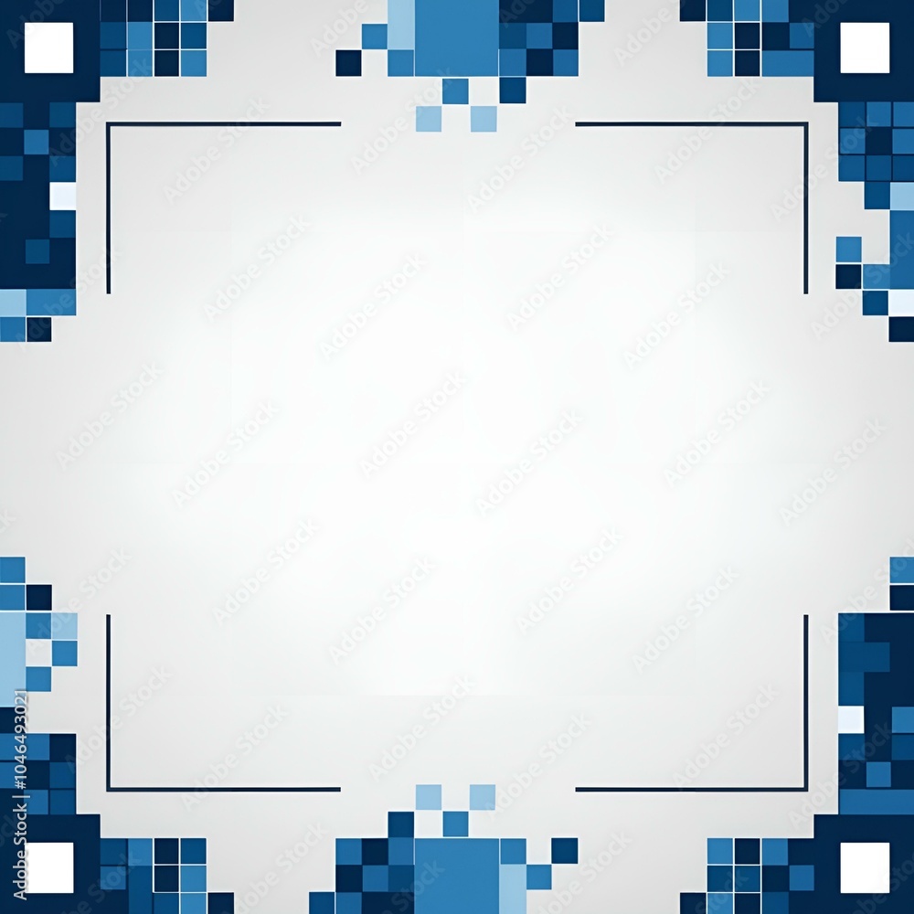 Poster abstract blue background with squares. generative ai