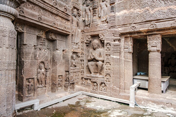 Esquisite Architecture at Ajanta caves near Aurangabad India. These are 30 rock-cut Buddhist cave...