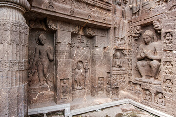 Esquisite Architecture at Ajanta caves near Aurangabad India. These are 30 rock-cut Buddhist cave monuments dating from the second century BCE to about 480 CE.