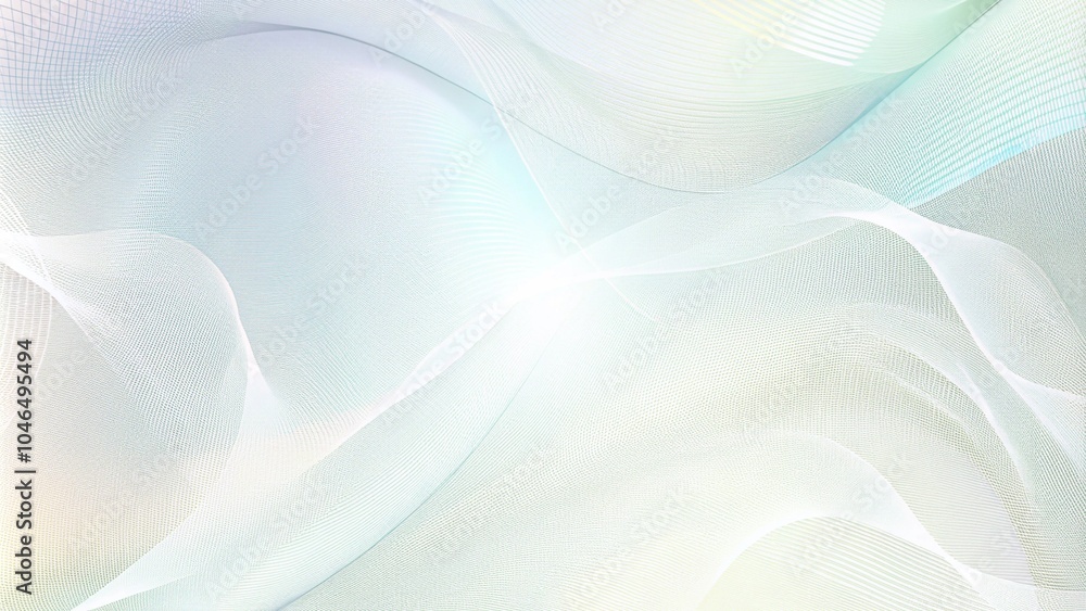 Poster Colorful wave of streaming particles on a white background. Abstract background with dynamic elements of waves.Abstract colorful wave lines flowing isolated  background for design elements 