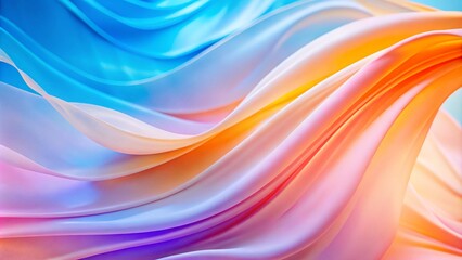 Fototapeta premium Colorful and soft fabrics waving in the wind, with dynamic waves. Beautiful abstract background for a nice and colorful horizontal background wallpaper. colorful waves abstract background