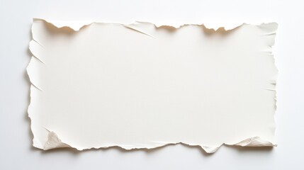 Fototapeta premium A blank piece of torn paper with uneven edges, set against a neutral background, ideal for notes or creative uses.