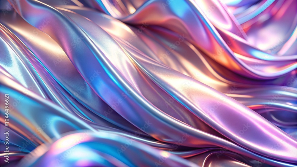Poster colorful and soft fabrics wave in the wind, with dynamic waves. beautiful abstract background for a 
