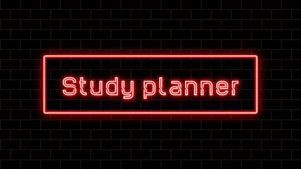 Study planner のネオン文字