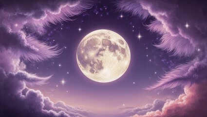 moon over purple sky purple clouds purple moon purple night