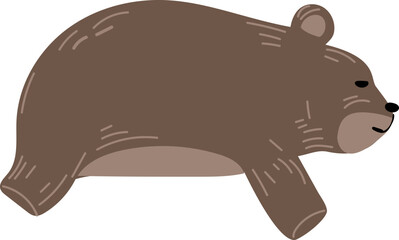 Cute bear cartoon on white background. Vector illustration.