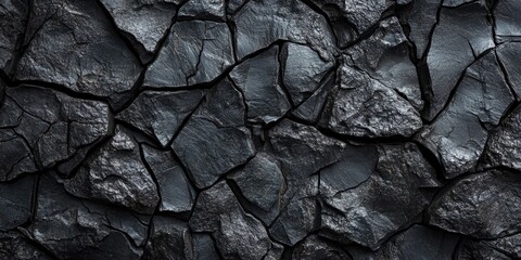 Fototapeta premium Black rock wall close-up