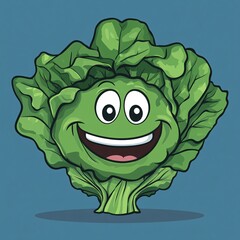 Obraz premium A cartoon collard greens with a happy expression