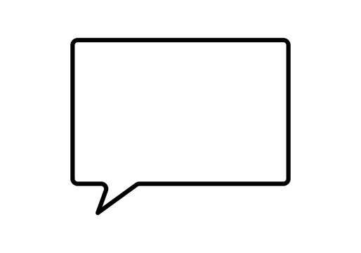 Icono negro de bocadillo de hablar vac&iacute;o rectangular 