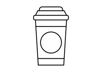 Icono negro de vaso de café o refresco 