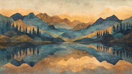  A tranquil river valley, autumn landscape 