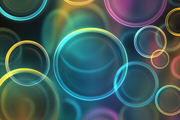 Colorful Abstract Bubbles Background with Pastel and Rainbow Tones, Ideal for Dreamy Designs and Vibrant Creative Visual Projects