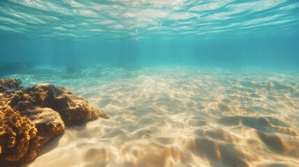 Naklejka premium Underwater serenity exploring the tranquil beauty of the ocean floor