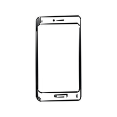 pencil style mobile phone gadget icon illustration