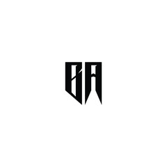 Obraz premium BA monogram logo design letter text name symbol monochrome logotype alphabet character simple logo
