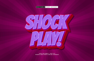 shock play editable text effect with a toys and play text style