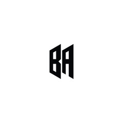 Obraz premium BA monogram logo design letter text name symbol monochrome logotype alphabet character simple logo