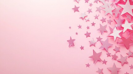 Photo of, Pink background with intersecting stars for design, banner template