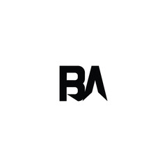 BA monogram logo design letter text name symbol monochrome logotype alphabet character simple logo