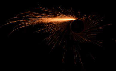 Sparks from a grinding wheel