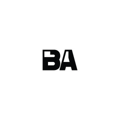 BA monogram logo design letter text name symbol monochrome logotype alphabet character simple logo