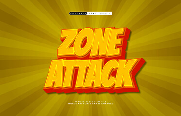 zone attack editable text effect with a toys and play text style