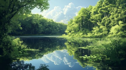 Aquatic Tranquility: Oasis of Calm Reflection