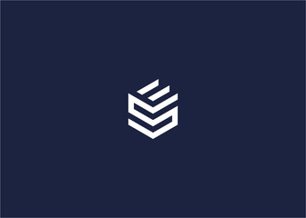 es letter with hexagon logo icon design vector design template inspiration