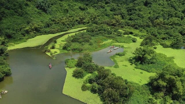 Ninh Binh - River oasis aerial view