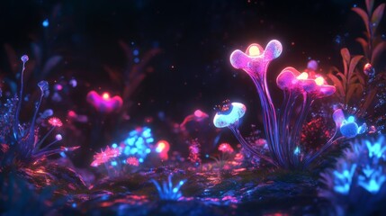 Glowing floral wallpaper

