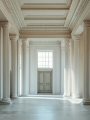 Obraz premium Empty Room with Columns and Door