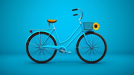 Fototapeta premium bicycle on blue background 
