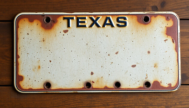 A license old metal plate antique vintage texas 1961 with background