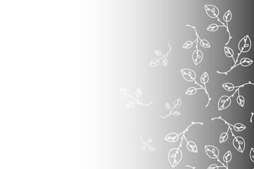 Vector background with leaves or twigs with free space for text and lettering. Natural shapes of plants and flowers on a delicate background.